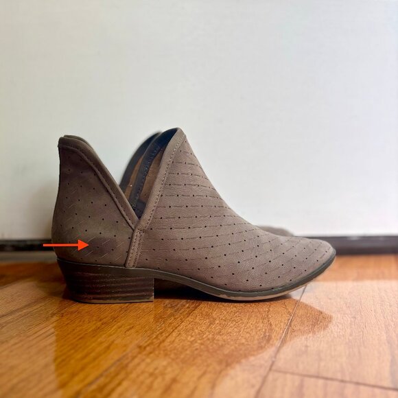 Lucky Brand Taupe Grey Perforated Baley Ankle Bootie Women 7M - Picture 7 of 7